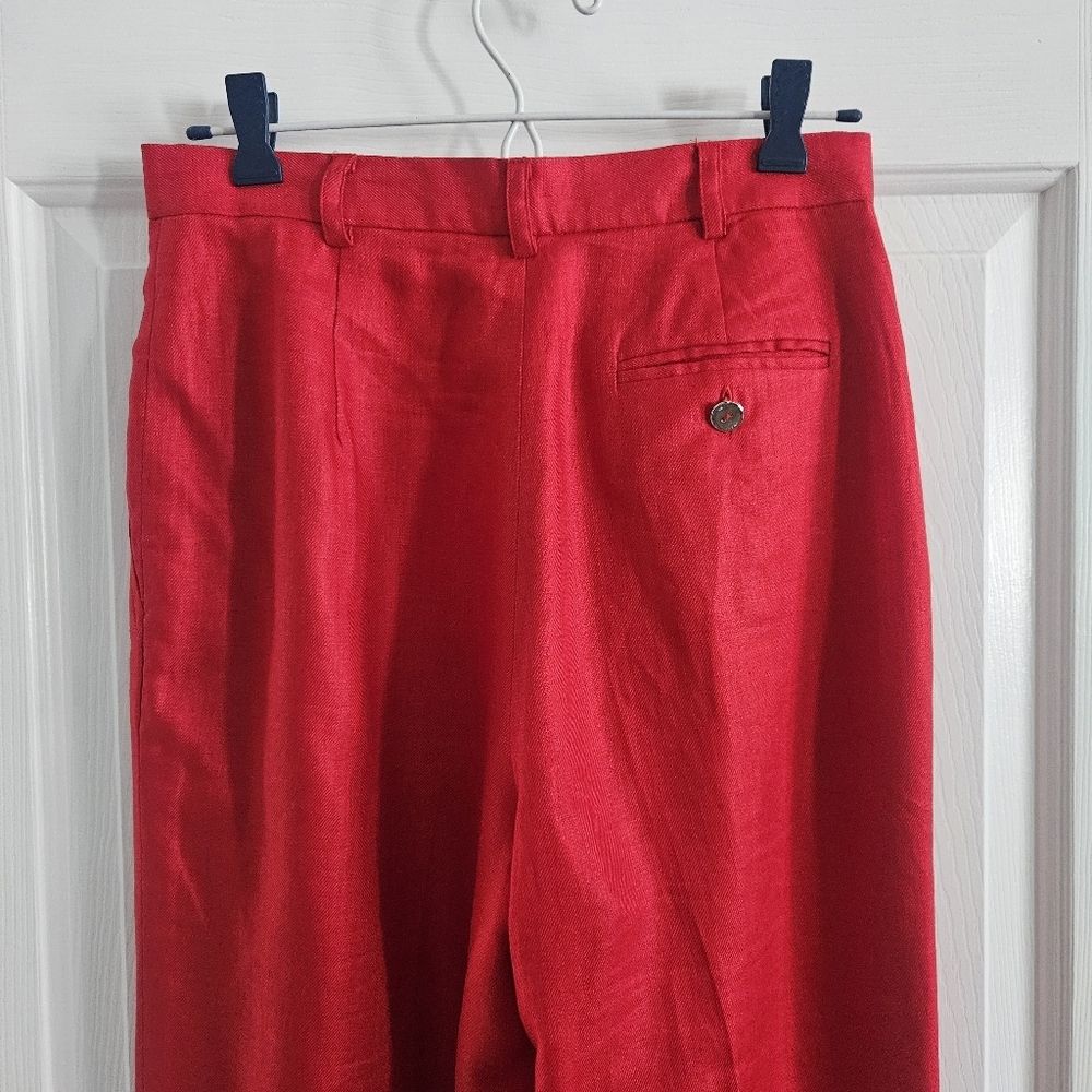Vintage Ralph Lauren Red Linen Trousers - Picture 7 of 12